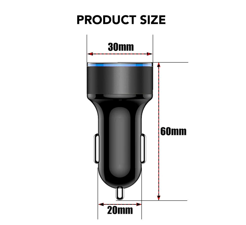 Автомобильное зарядное устройство с двумя USB-портами 3 1 А светодиодный дисплей