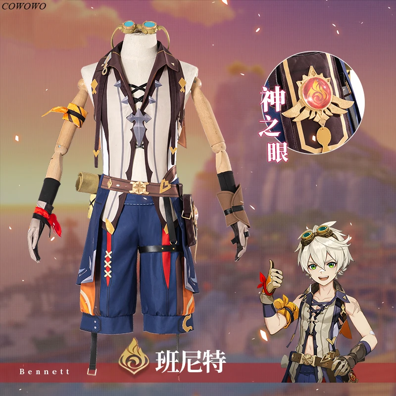 

Anime! Genshin Impact Bennett Mondstadt Game Suit Gorgeous Uniform Cosplay Costume Halloween Party Outfit For Men 2021 NEW