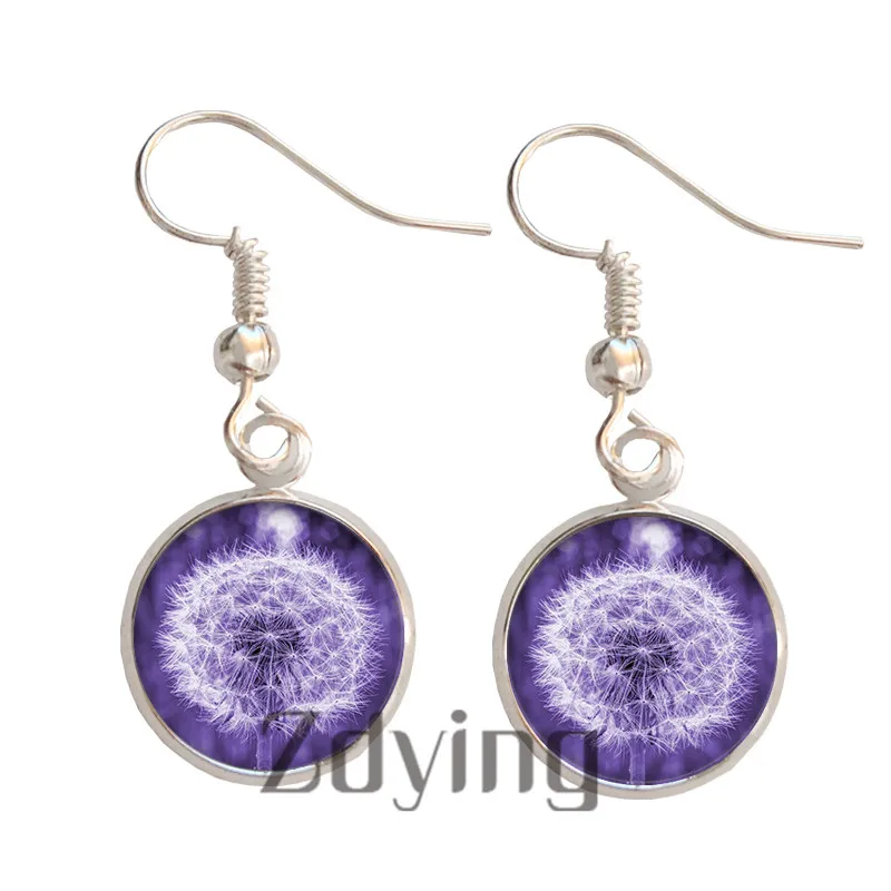 Стеклянный кабошон Одуванчик подвеска висячие серьги подвески белые бриллианты