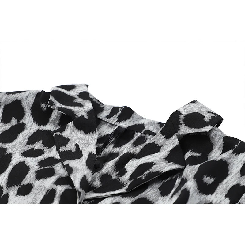 Модная рубашка Leopark для женщин летняя повседневная винтажная плиссированная
