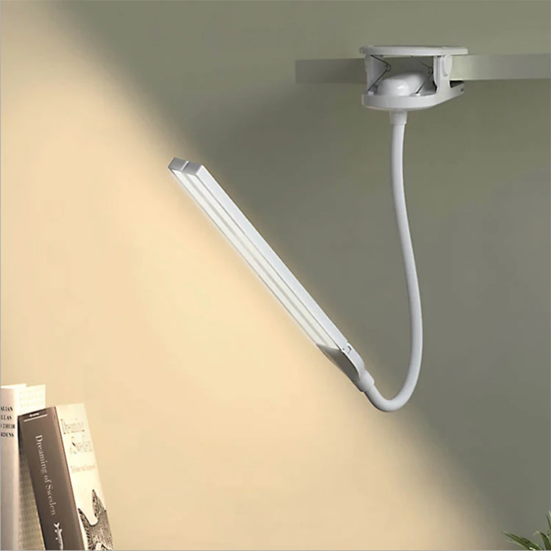 

Eye Protection Desk Lamp USB Charging Bedroom Bedside Table Light LED Clip Double Lamp Holder Folding Student Read Lamp Home