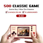 Портативная мини-консоль для видеоигр K30 в стиле ретро, 8-битная игровая консоль с цветным ЖК-дисплеем 2,8 дюйма, встроенные 500 игр, Поддержка AV-выхода