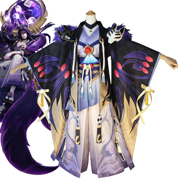 

Anime Onmyoji MOBA SSR Tamamo no Mae nine-tailed fox Game Suit Kimono Uniform Cosplay Costume Halloween Outfit Custom-made