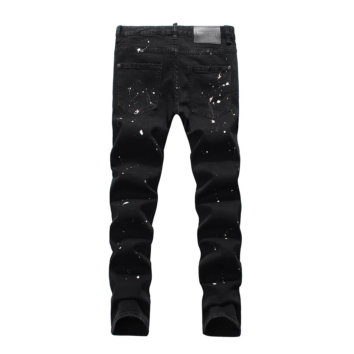 

New fashion painting trend wash Low Waist Stretch Black Night Club girl college student jeans man