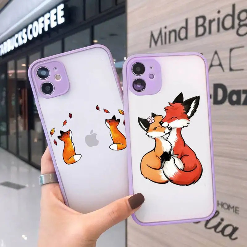 

fox animal anime Phone Case Matte Transparent for iPhone 7 8 11 12 s mini pro X XS XR MAX Plus cover funda
