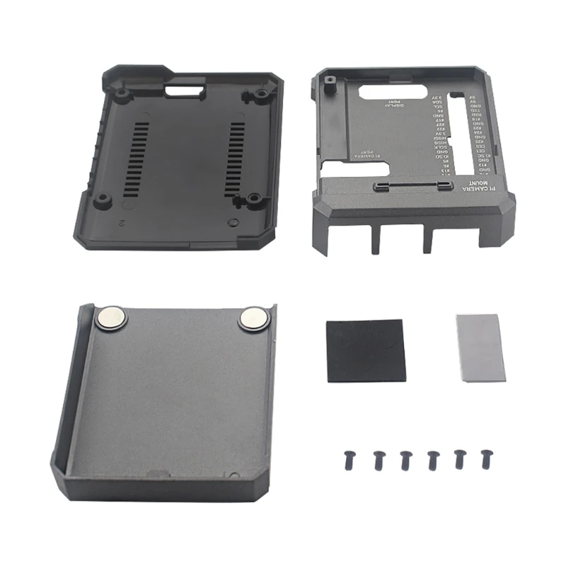 

For Raspberry Pi 4 Black Box Metal Shell Aluminum Alloy Case Passive Cooling Enclosure Case for Raspberry Pi 4 Model B G6DD