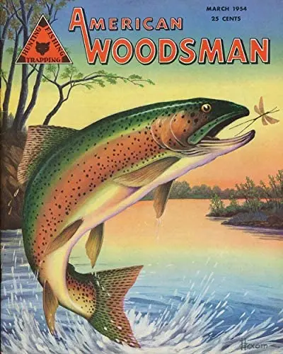 

Vintage American Woodsman Magazine Cover Reproduction Steel Sign Trout Fishing Aluminum Metal Signs Tin Plaques Wall Poster