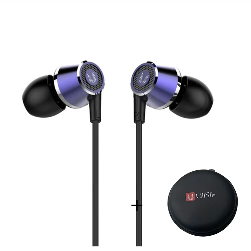 HI820 Blue And Box UiiSii HI820 наушники-вкладыши Hi-Fi стерео наушники 3,5 мм разъем автоматические наушники с шумоподавлением имеют микрофон для IOS и Android - Цвет: HI820 Blue And Box