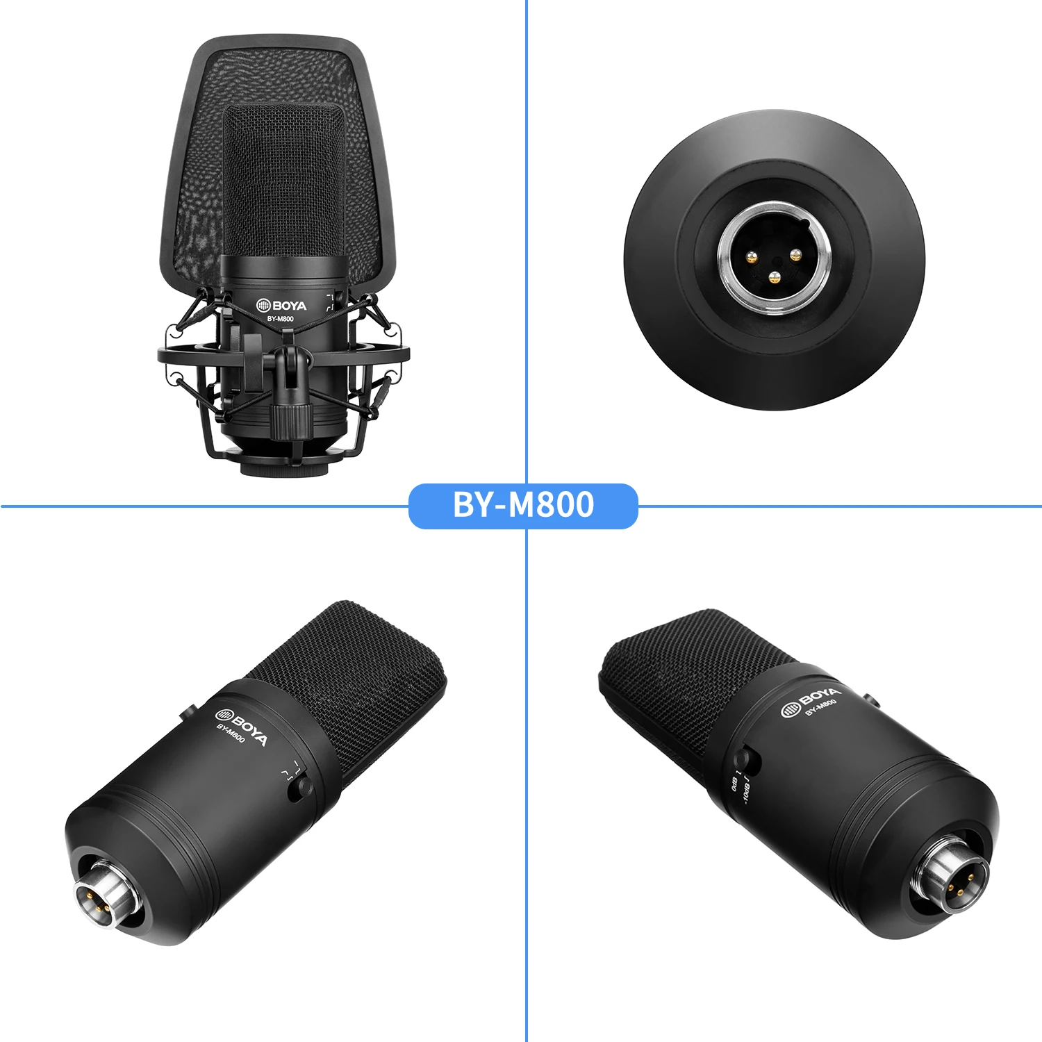 Микрофон BOYA BY-M800 с большой диафрагмой кардиоидный конденсаторный микрофон