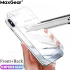 Передняя + Задняя 2 шт закаленное стекло для iPhone 8 7 6 6S Plus Защита экрана для iPhone XS 11 Pro Max X XR 5 5S SE защитная пленка