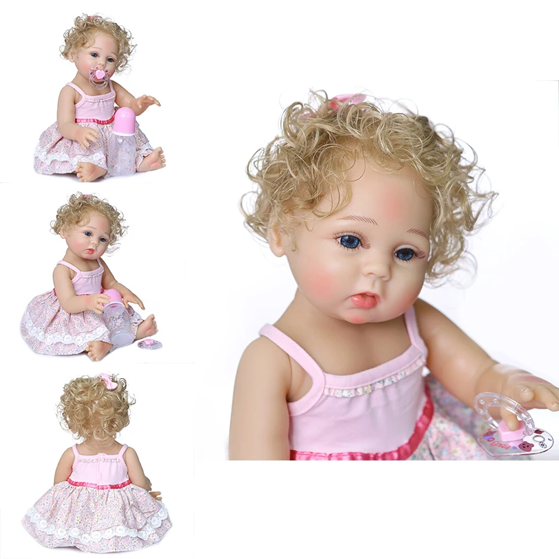 

NPK 47CM Original Bebe Doll Reborn Girl Real Soft Touch Full Body Soft Silicone Doll Sweet Bath Toy Dolls Girls Christmas GIfts