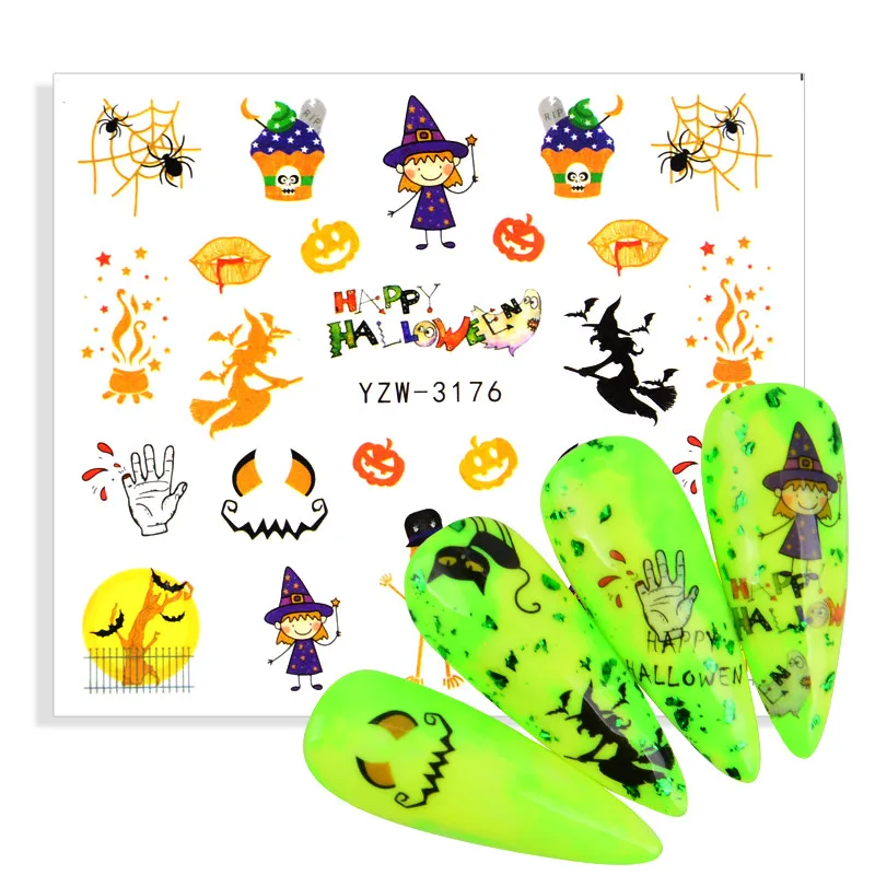 1 лист 3D наклейки для ногтей в виде венка лося переводные бумажные Рождественская