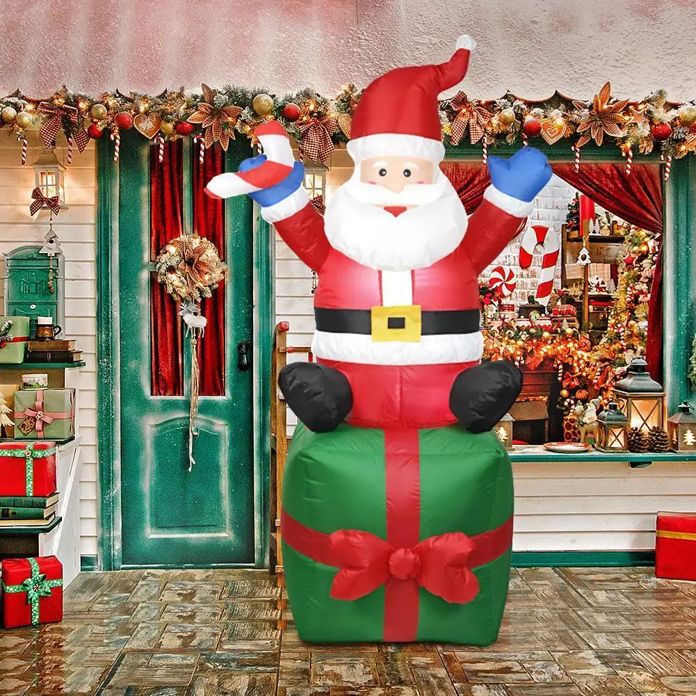 

1.8m Inflatable Santa Claus LED Light Merry Christmas Outdoor Santa Claus New Year 2022 Christmas Decoration Garden Soldier NEW