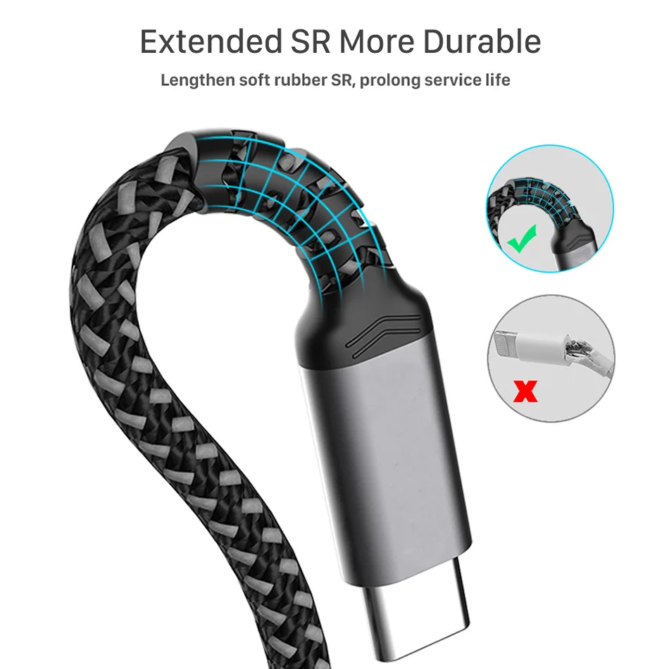 

KOJA USB C To USB C Cable,5A E-MARK PD100w Fast Charging Nylon Braid Wire For MacBook iPhone Type-C Interface Mobile Phone