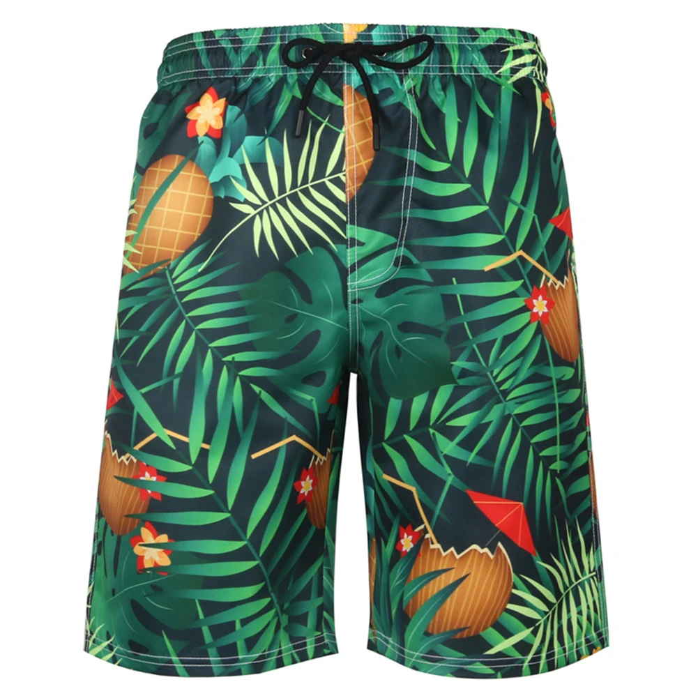 Пляжные шорты мужские с сетчатой подкладкой Гавайские дышащие свободные штаны 3D
