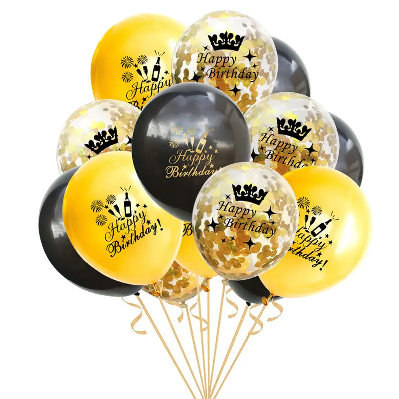 

12inch Rose Gold Crown Confetti Latex Balloons Number Birthday Balloons 16 30 50 Years Adults Birthday Party Decorations
