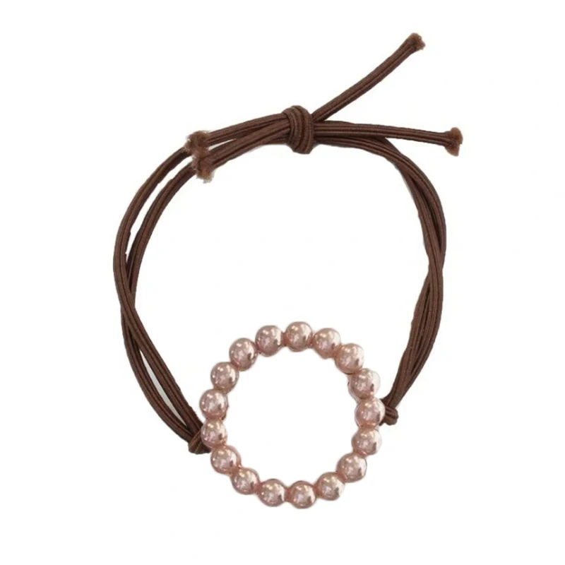 Sweet imitation pearl Head rope Simple Korean Style Girl high elastic hair accessories Cute Square Heart scrunchie Ponyt Holders |
