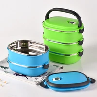 2pc thermal lunch box 1 layer stainless steel insulated food storage container portable food container student kid bento box