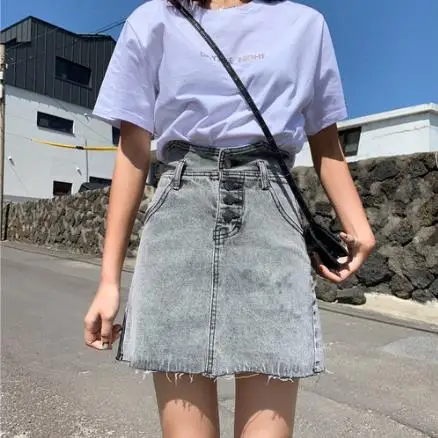 Сексуальные мини-юбки а-силуэта женские летние джинсовые юбки с высокой талией