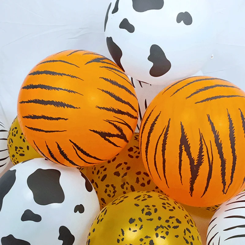 10pcs 12inch Animal Latex Balloons Cow Tiger Zebra Paw Leopard Balloon Birthday  Party Decoration Helium Inflatable Globos Gifts