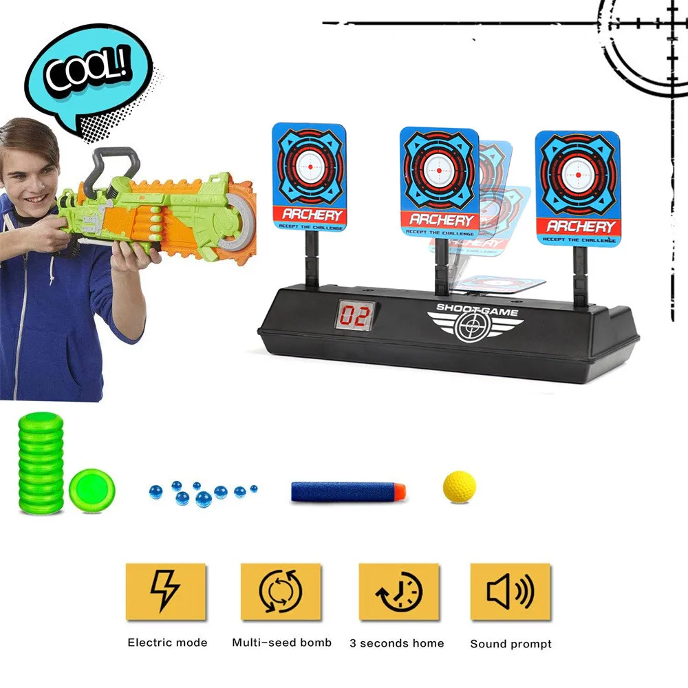 New Auto-Reset Intelligent Light Sound Effect Scoring Target Toy Electronic Digital For Nerf Blaster Gun Dropshipping | Игрушки и хобби