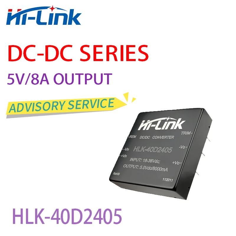 

Free shipping dc dc buck 10pcs/lot HLK-40D2405 dc smps power supply 24V to 5V 8000mA 40W isolated dc dc converter module