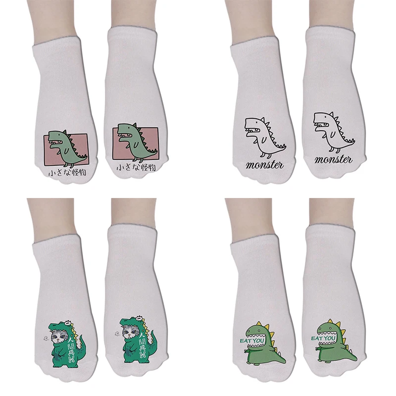 Носки женские хлопковые с рисунком единорога смешные короткие носки милым 3d