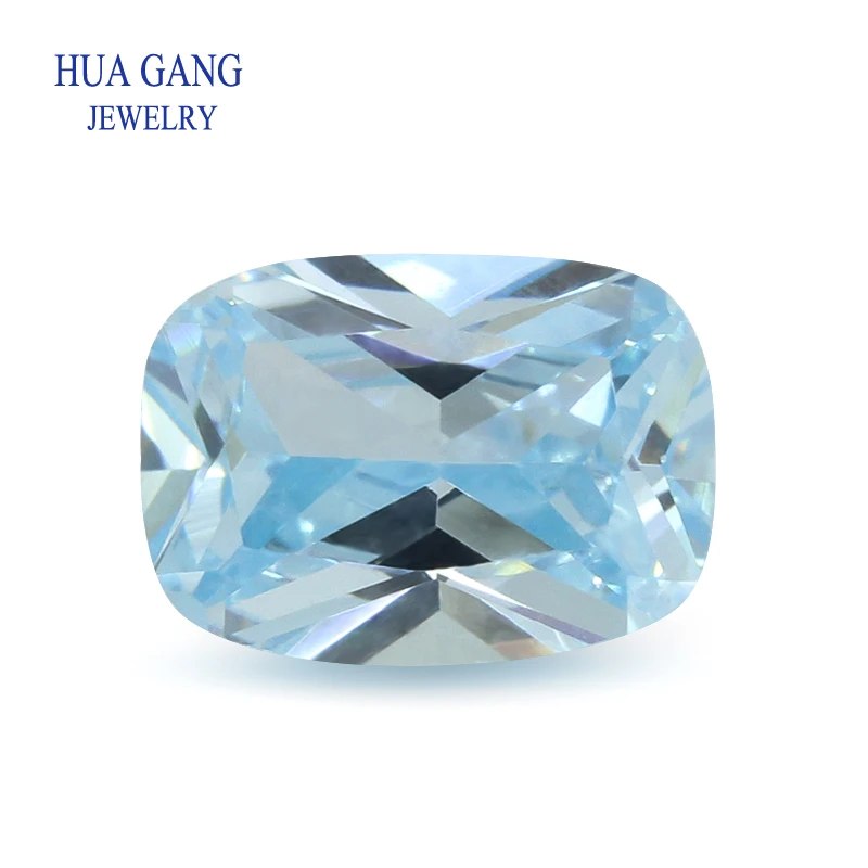 

5A Light Sea Blue Baguette Shape Cubic Zirconia Brilliant Cut Loose CZ Stone Synthetic Gems Beads For Jewelry Size3X5-12X16mm