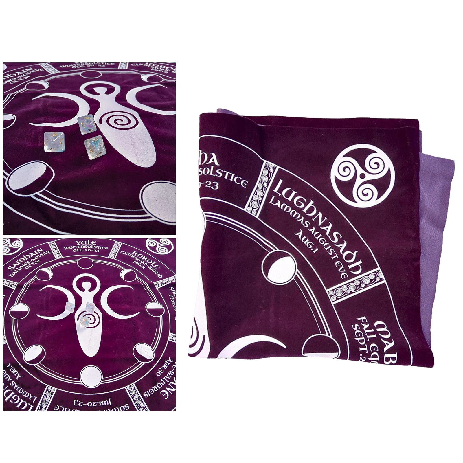 

Pagan Altar Tarot Cloth Tablecloth Wicca Tarot Divination Cards Square Room Ornament Purple Square