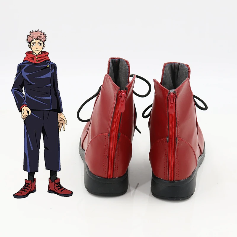 Neue Anime Jujutsu Kaisen Cosplay Schuhe Yuji Itadori Rot Stiefel Karneval Halloween Größe 35-48 14 Neue Anime Jujutsu Kaisen Cosplay Schuhe Yuji Itadori Rot Stiefel Karneval Halloween Größe 35-48 5