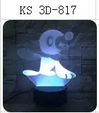 3D-817 Покемон умбреон Mewtwo Gengar 3D 7 цветов лампа визуальный светодиодный ночник для детей сенсорный Usb стол Lampara детский спальный ночник - Испускаемый цвет: 3D-817