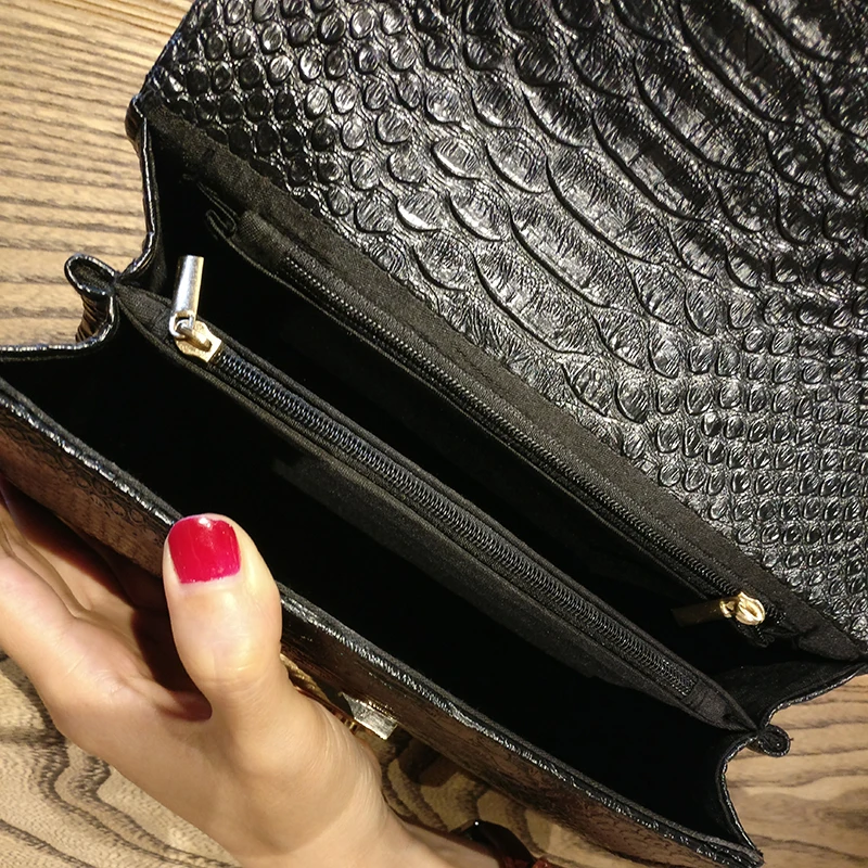 Модная женская сумка из крокодиловой кожи с клапаном дизайнерские сумки женские