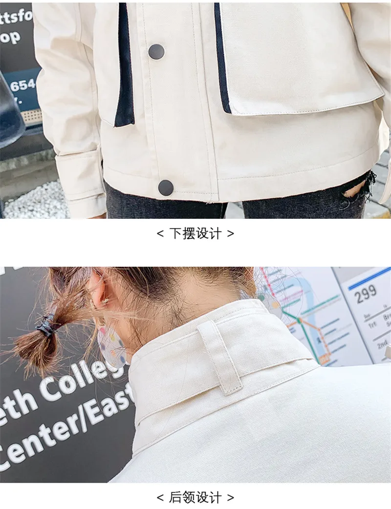 

Workwear Short Coat ladies 2020 new Spring Autumn Jackets Korean Loose Hooded Coats Casual Women's Clothes g172