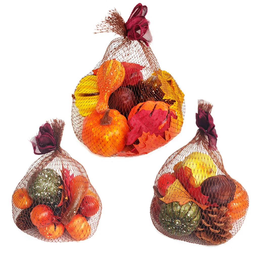 Искусственные тыквы кленовый лист сушеные цветы гранатовый стол дом осень