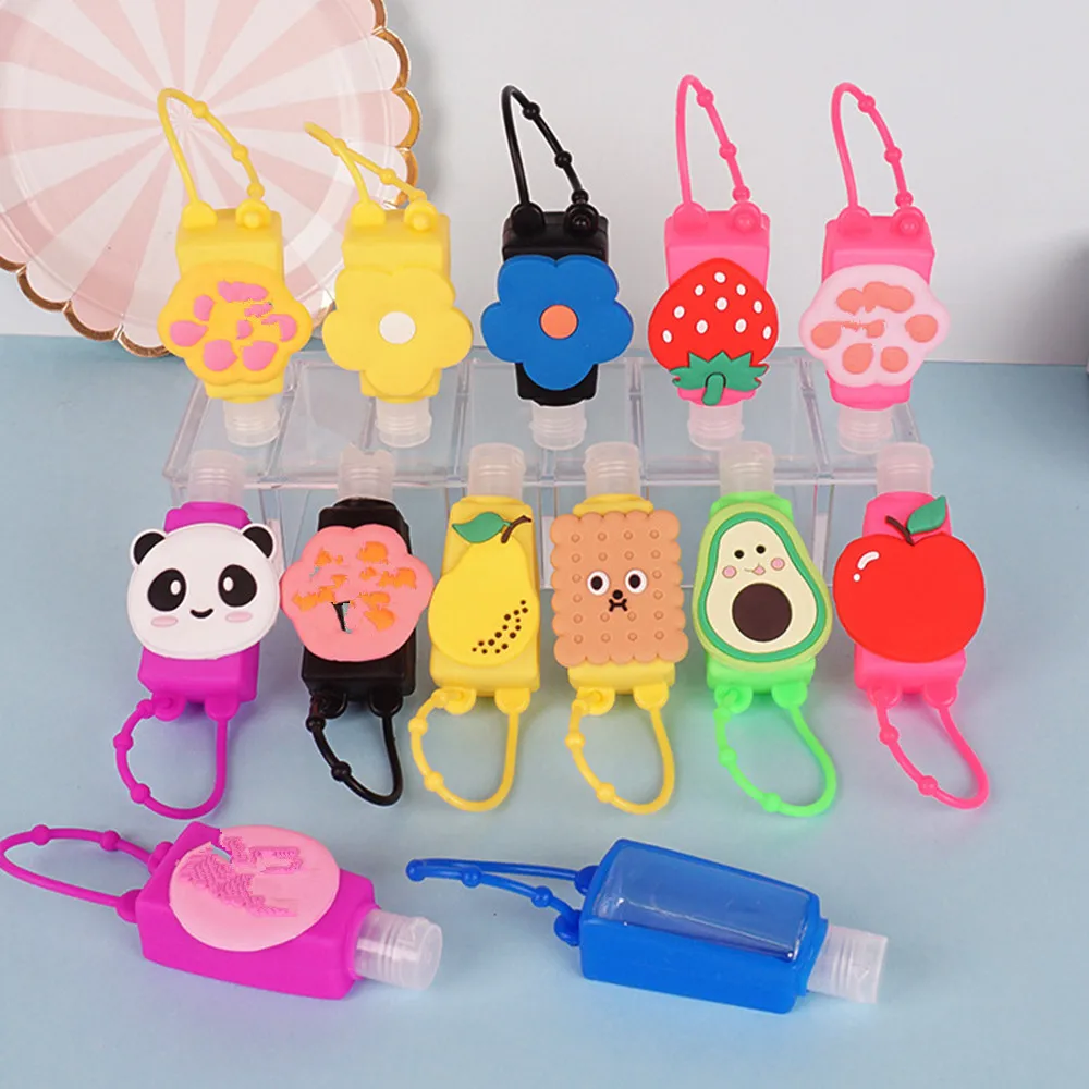 

5pcs Fruit Mini Hand Sanitizer Holder Travel Portable Safe Gel Holder Hangable Liquid Soap Dispenser Containers Refill Bottle
