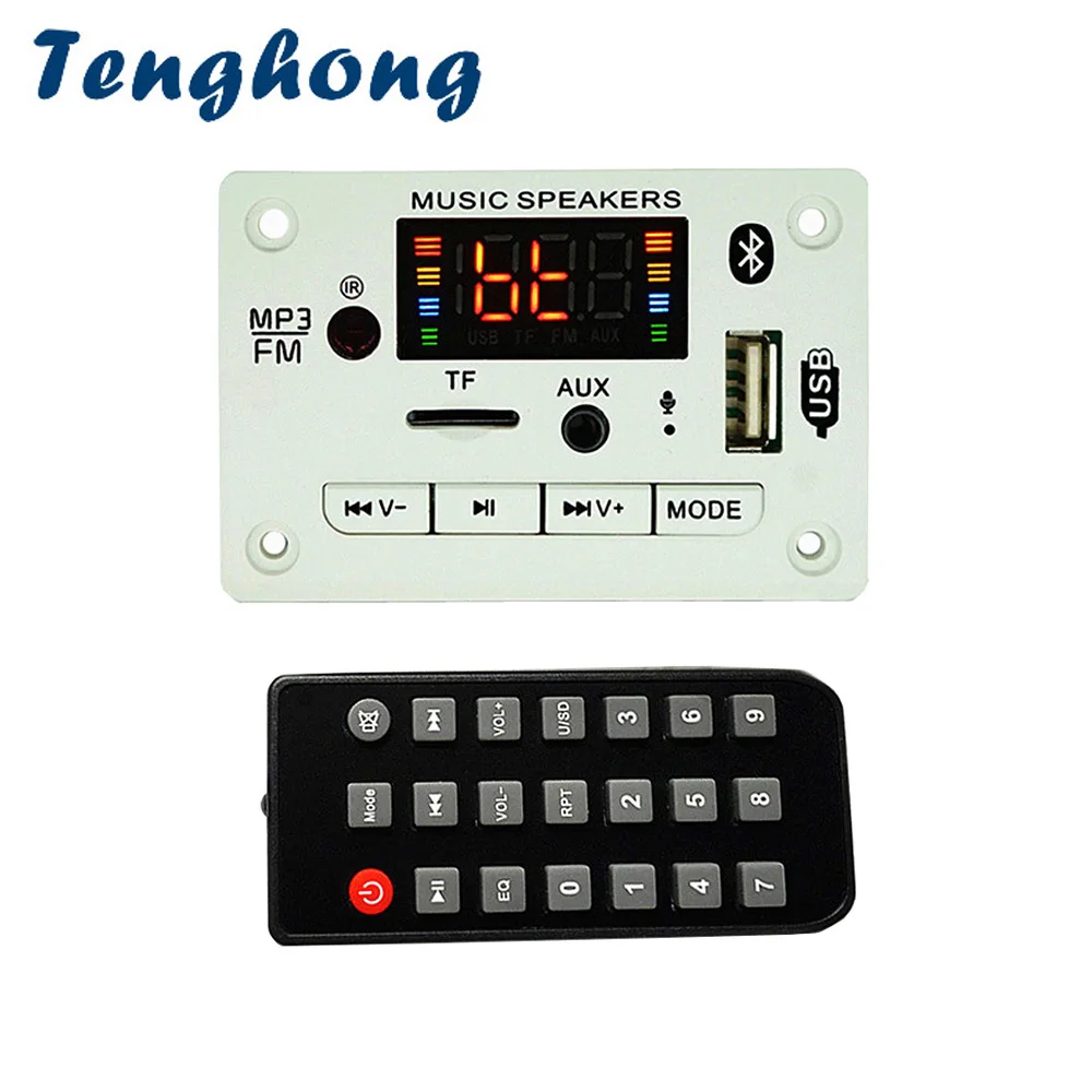 MP3 музыкальный плеер Tenghong Bluetooth 5 0 плата аудио декодера 12 В постоянного тока WMA WAV
