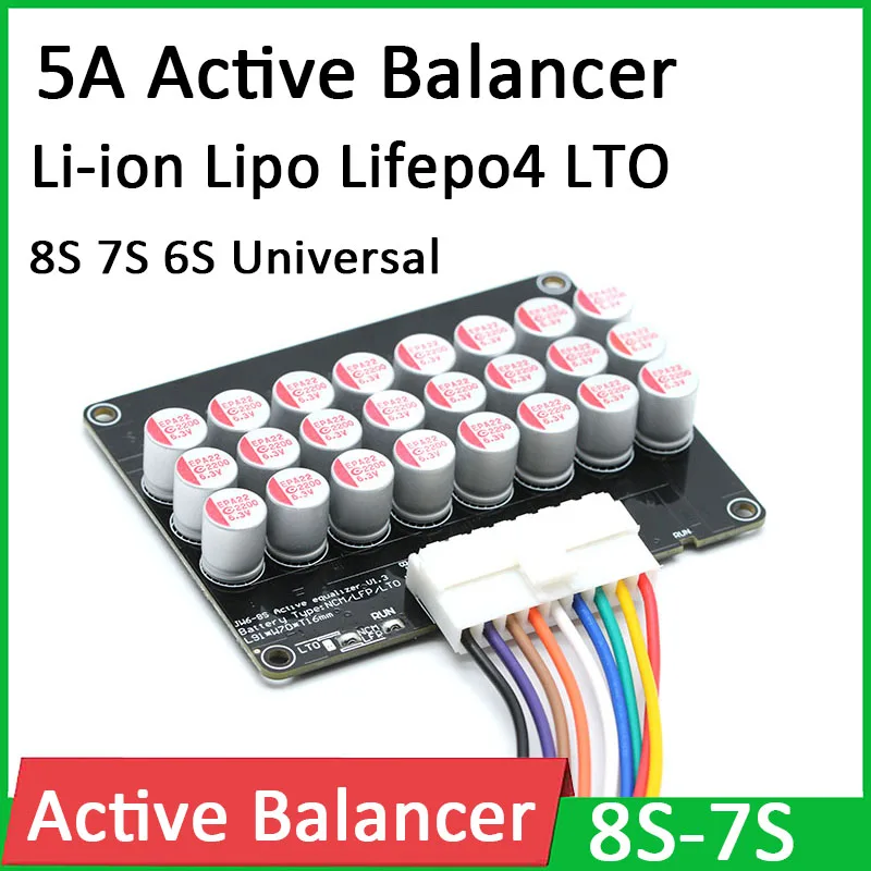 5А активный эквалайзер 6S 7S 8S балансировочная плата Li Ion Lifepo4 LTO литиевый