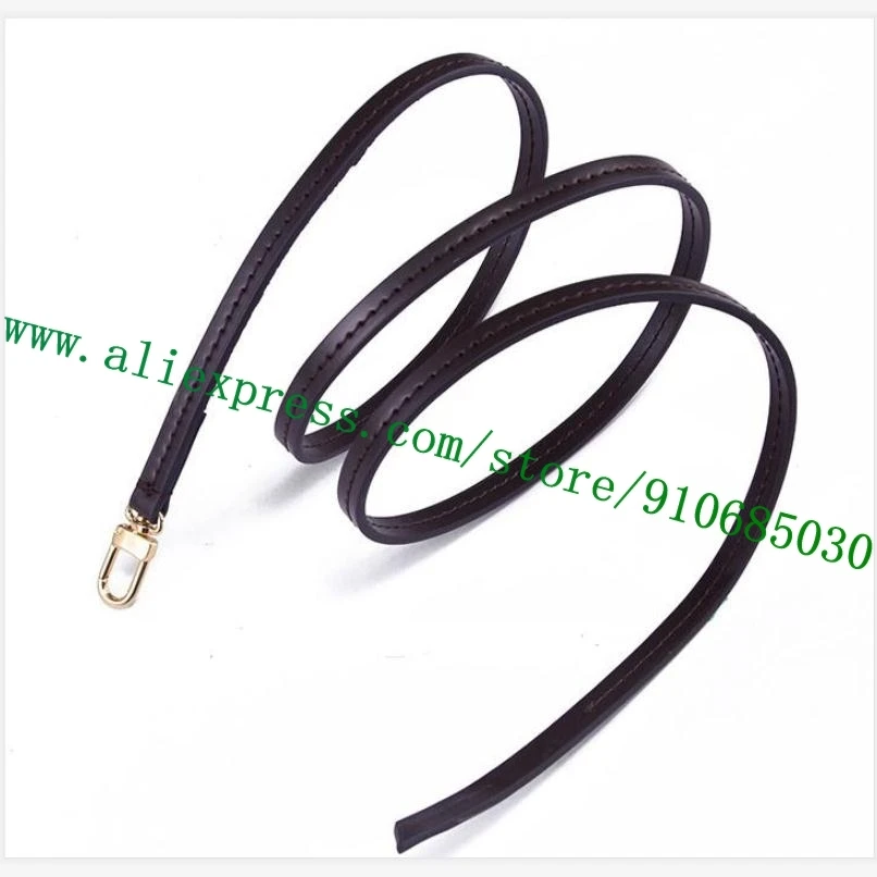 Top Grade Coffee Smooth Real Calfskin Shoulder Strap For Lady Favorite EVA Shoulder Messenger Bag Pochette Fixed Length 115cm