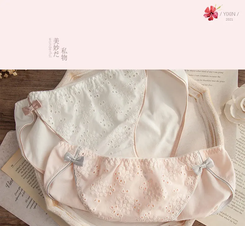

Plus Size Lingerie For Women Girls Lace Underwear Cute Lolita Panties Thong Seamless Kawaii Lingerie Femme White Pink Wholesale