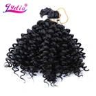 Lydia наращивание волос без уточка вязаные волосы 6 дюймов 1 шт. чистый цвет черный Kanekalon оптом синтетические плетеные волосы афро кудрявые вьющиеся