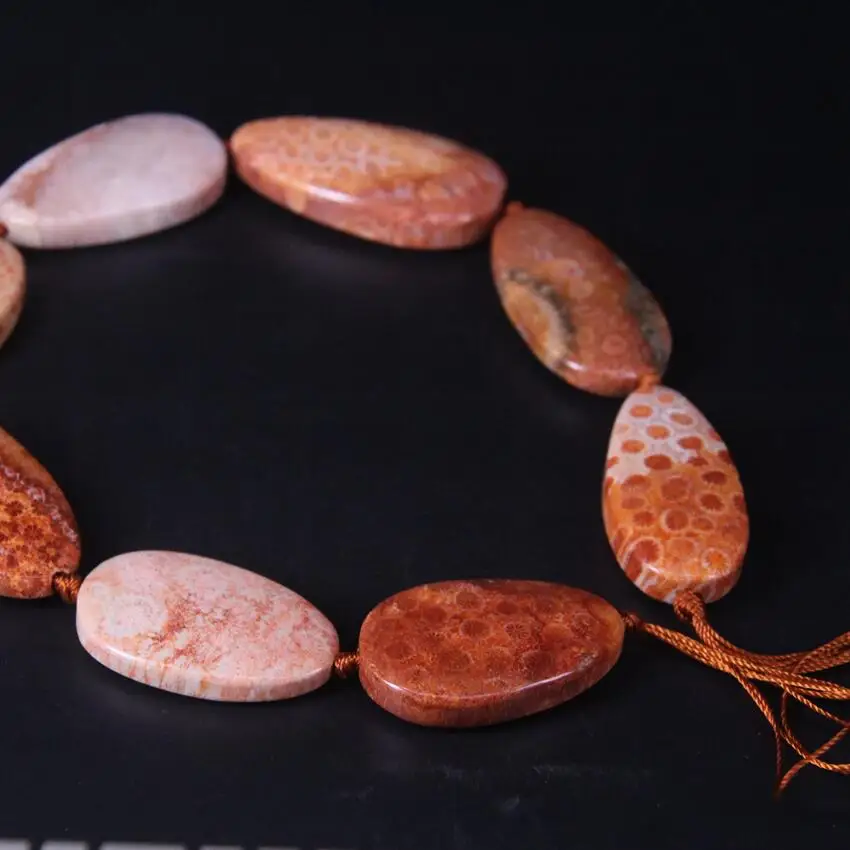 8-9 шт./нитка большие бусины из натурального оранжевого коралла Гладкие