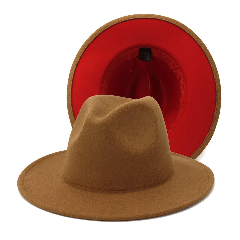 

Шляпа в стиле пэчворк для мужчин и женщин, шерстяная фетровая Федора с широкими полями, джазовая Панама, ковбойская модная шапка, Осень-зима ...