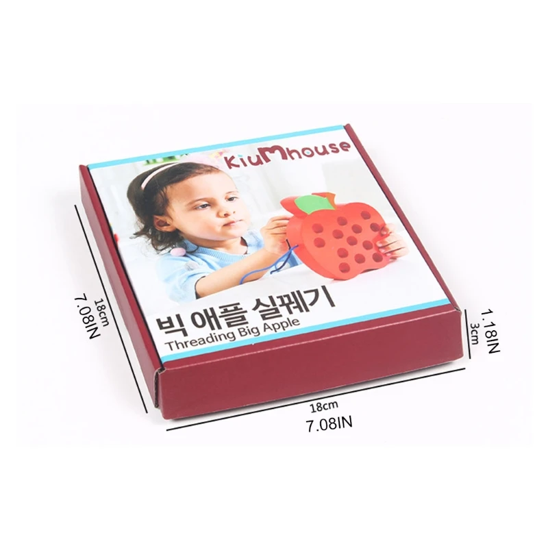 

Children's/Kids Wooden Threading Fruit Block Puzzle Travel Game Early Childhood Education