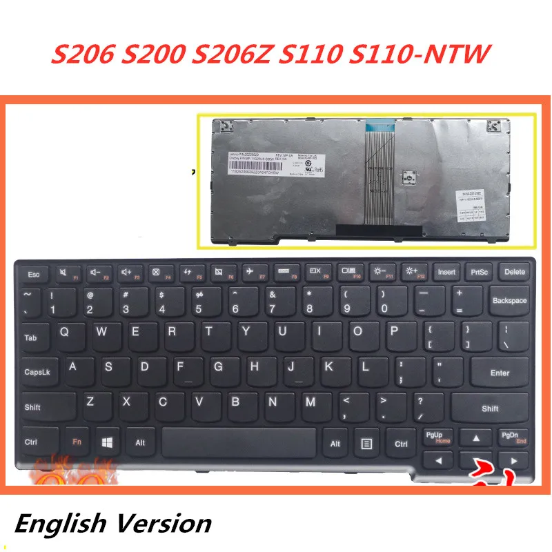 Клавиатура с английской раскладкой для ноутбука LENOVO S206 S200 S206Z S110|Клавиатуры