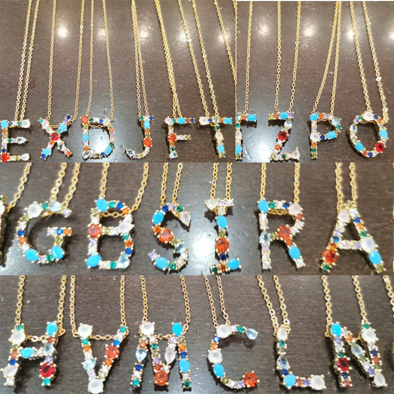 1 шт. ожерелье золотого цвета с кубическим цирконием персонализированное