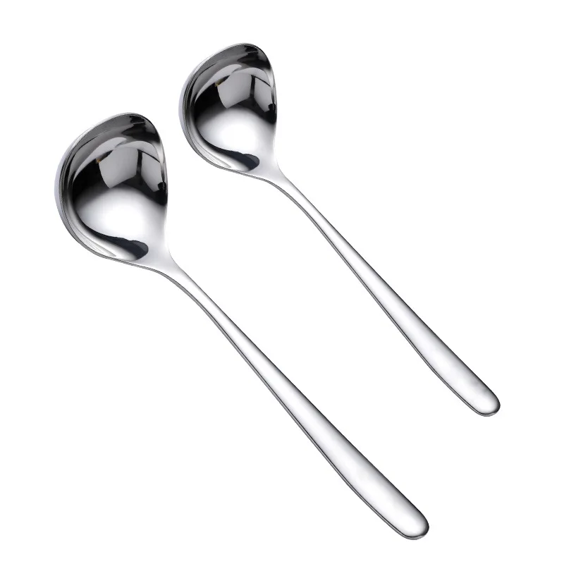 

Soup Spoons Stainless Steel Heavy Duty Deep Soup Spoon Korean Table Soup Spoon Regular Handle Personal Kitchen Soup Ladle Spoon