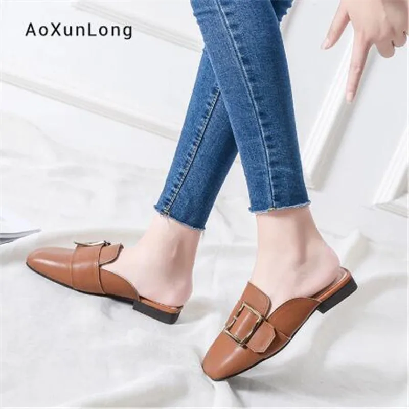 Женские кожаные тапочки в радужную полоску Белые Повседневные Нескользящие