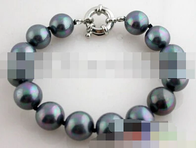 &gt Круглые бусины павлин черный Южное море жемчужный браслет | Украшения и