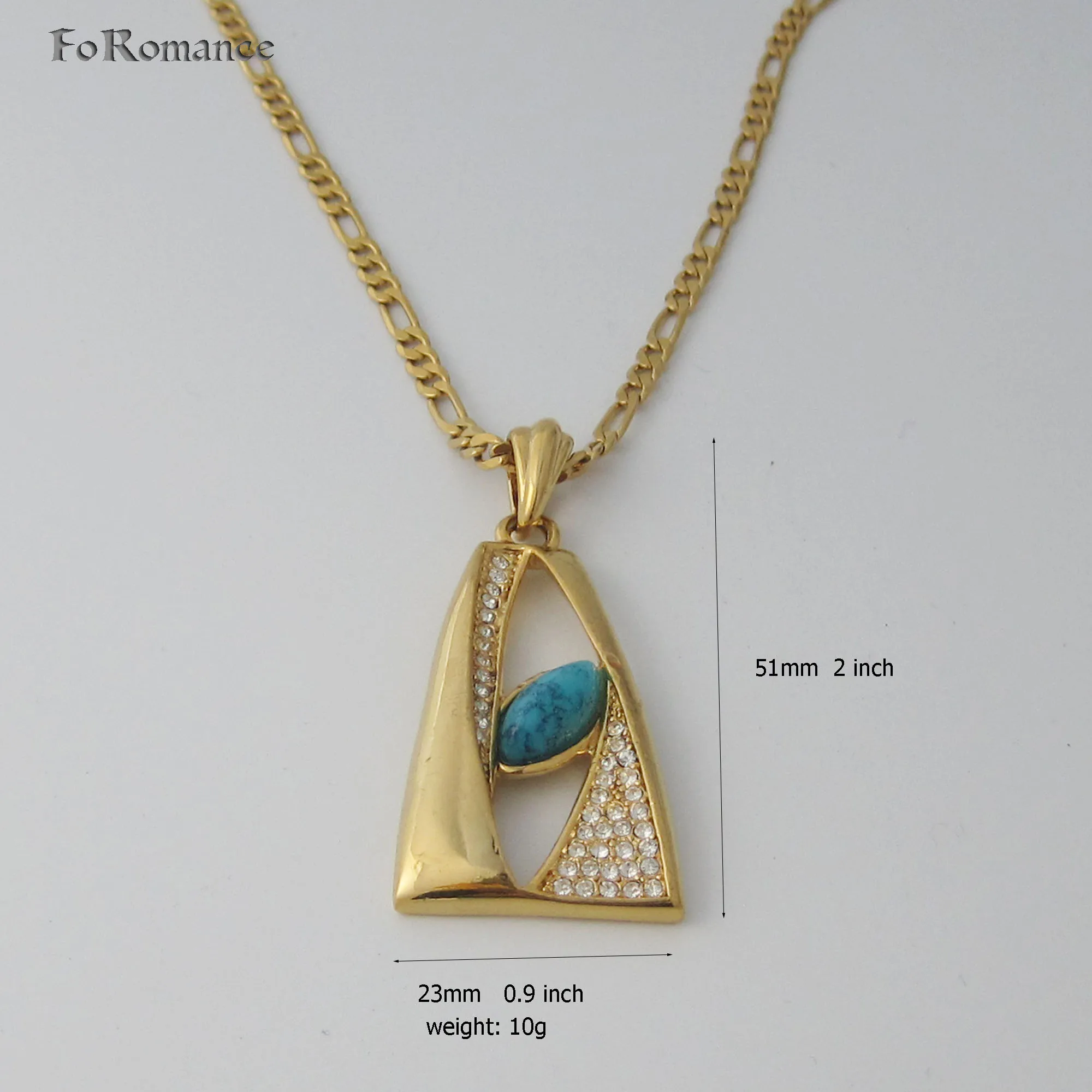 Foromans/желтое золото GP 24 &quotцепочка плетения Фигаро и форма пирамиды CZ камни