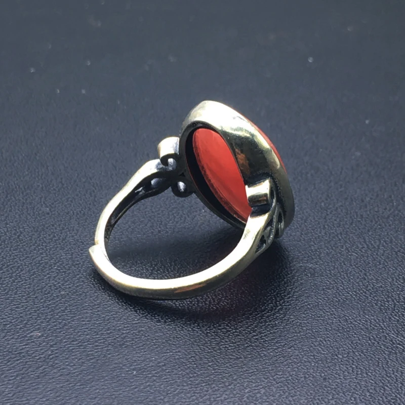 Женское кольцо родоchrosite CSJ вечернее из натурального серебра 13*18 мм для свадьбы